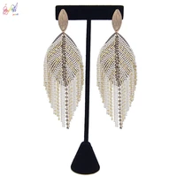 yulaili personality 2019 leaf shape large long drop earrings for women party accessories wedding jewelry wholesale