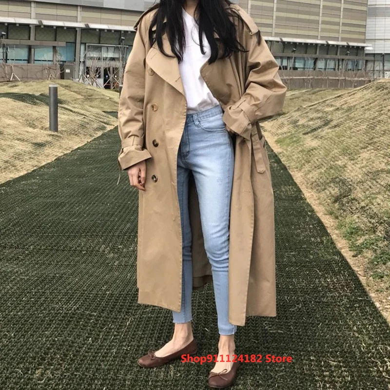 

2021 горячая распродажа новых осенних платьев в стиле хаки Тренч женщин свободный женский ветронепроницаемый модный Тренч s Повседневная Вер...