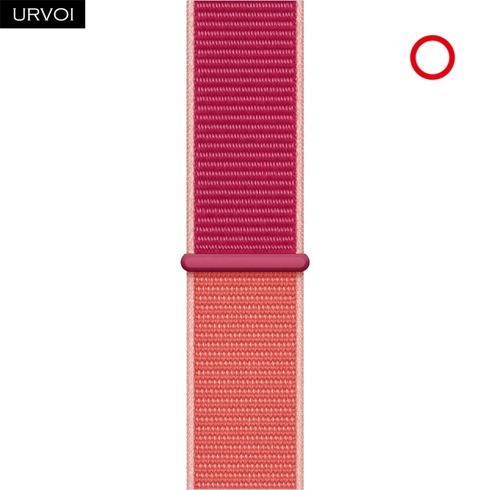 Pomegranate Спортивный ремешок URVOI для apple watch, серия 5, 4, 3, ремешок для iwatch, воздухопроницаемый, застежка-крючок, тканый нейлон, 40 мм, 44 мм - Цвет ремешка: Pomegranate
