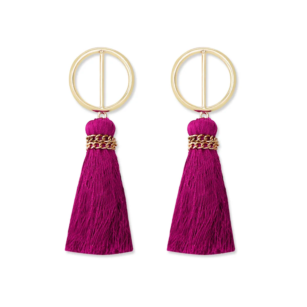 

Vintage fashion folk earrings Bohemian metal stud earrings women's high quality long tassel earrings