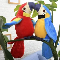 speak talking cute parrot record repeats waving wings electric stuffed plush simulation parrot toys macaw kids birthday gifts