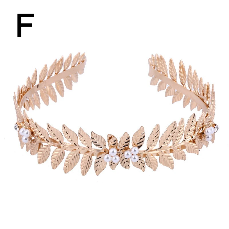 Барокко золото ободок с листьями повязка на голову Винтаж Золотой оливковых