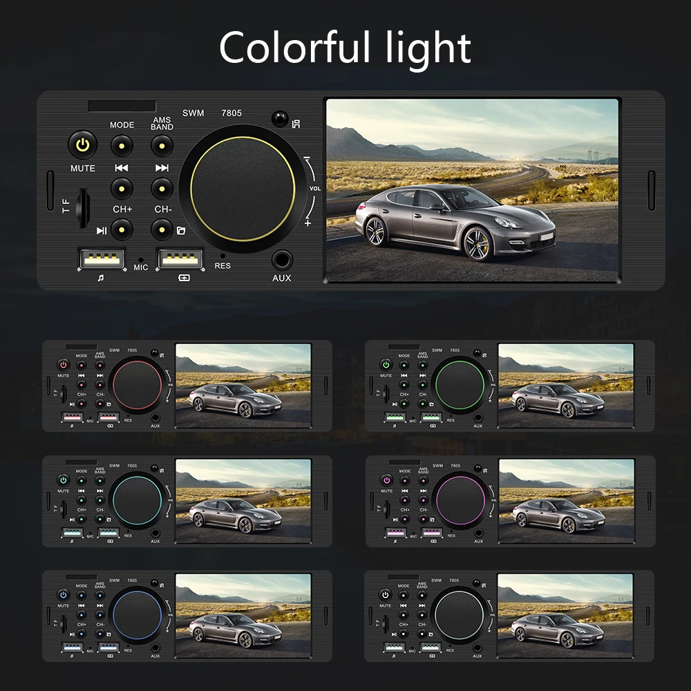 Автомагнитола AMPrime 1 din 12 В Bluetooth mp5-плеер FM-радио Aux вход SD USB мультимедийный плеер