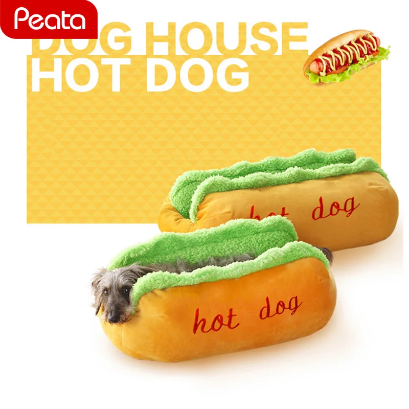 Мягкая теплая кровать для домашних питомцев забавный домик хот догов большой