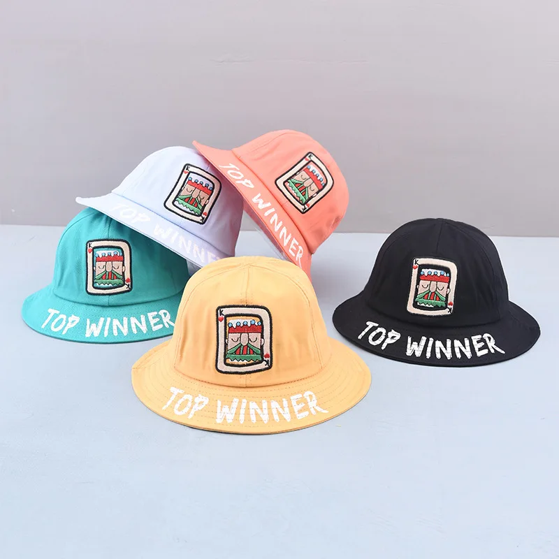 

Ldslyjr 2021 Cotton Solid Color Letter Bucket Hat Fisherman Hat Outdoor Travel Hat Sun Cap Hats for Child Boy and Girl 102