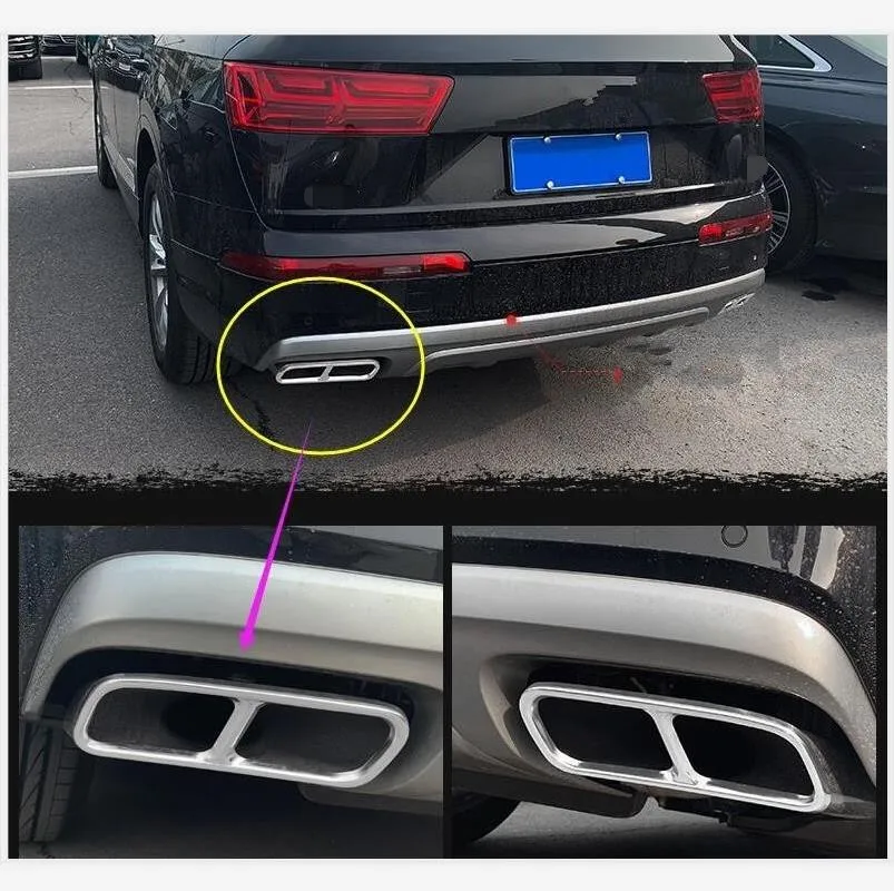 2 обновления 4 отверстия из нержавеющей стали для AUDI Q7 2016 19 м задняя крышка