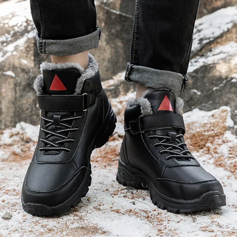 

Womens Snow Boots Velcro Plus Velvet Non-slip Couple Winter Boots 2021 New Lace-up Thicken Warm Cotton Boots Cozy Platform Shose