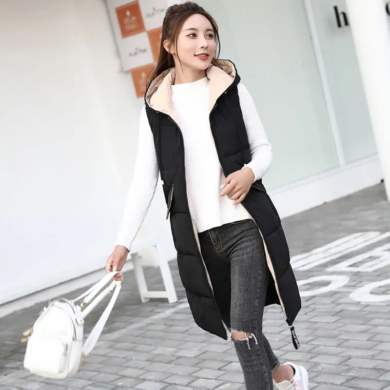 Длинный жилет с подкладкой женские безрукавки майка контрастных цветов карманы