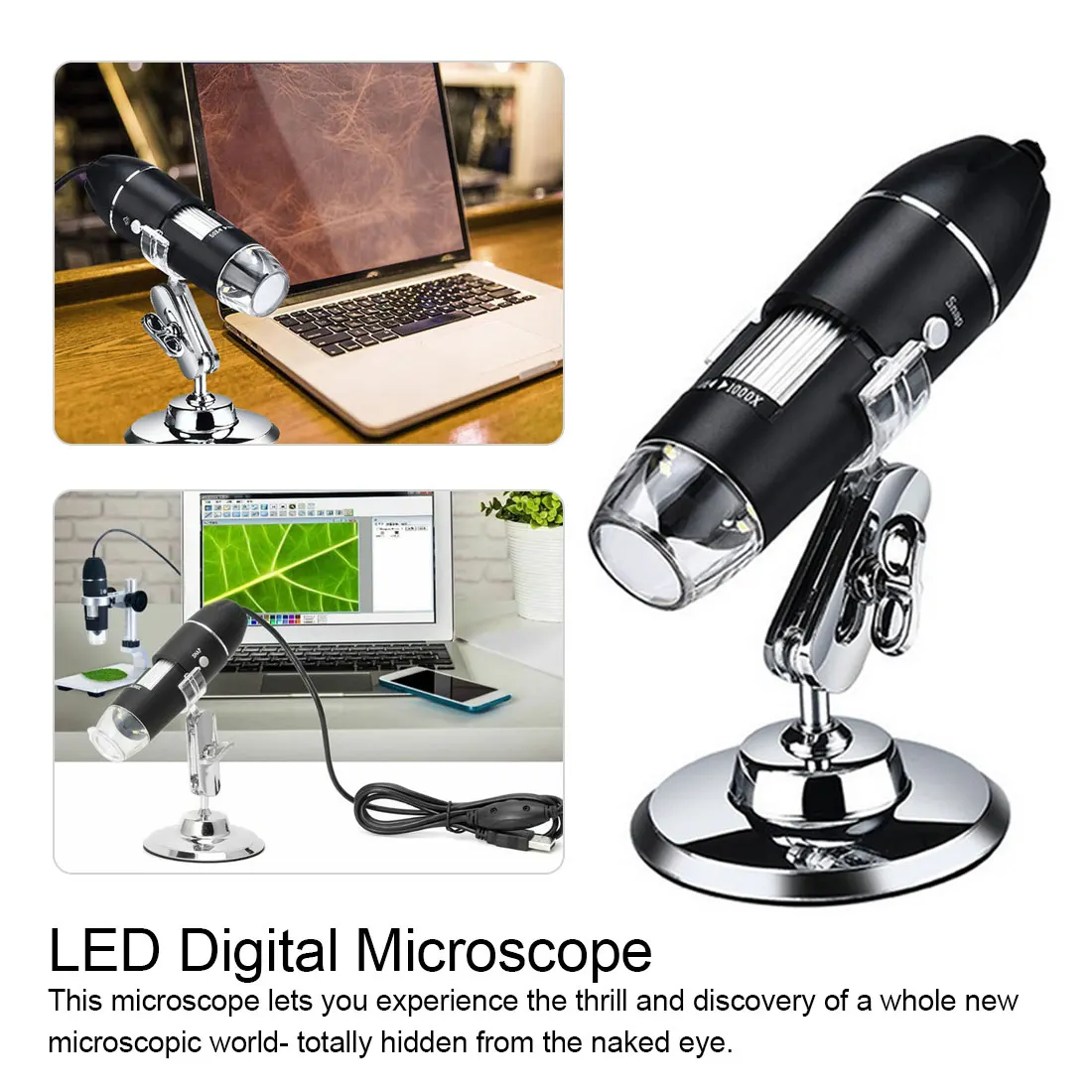 Цифровой USB-микроскоп профессиональный электронный микроскоп с увеличением 1000X