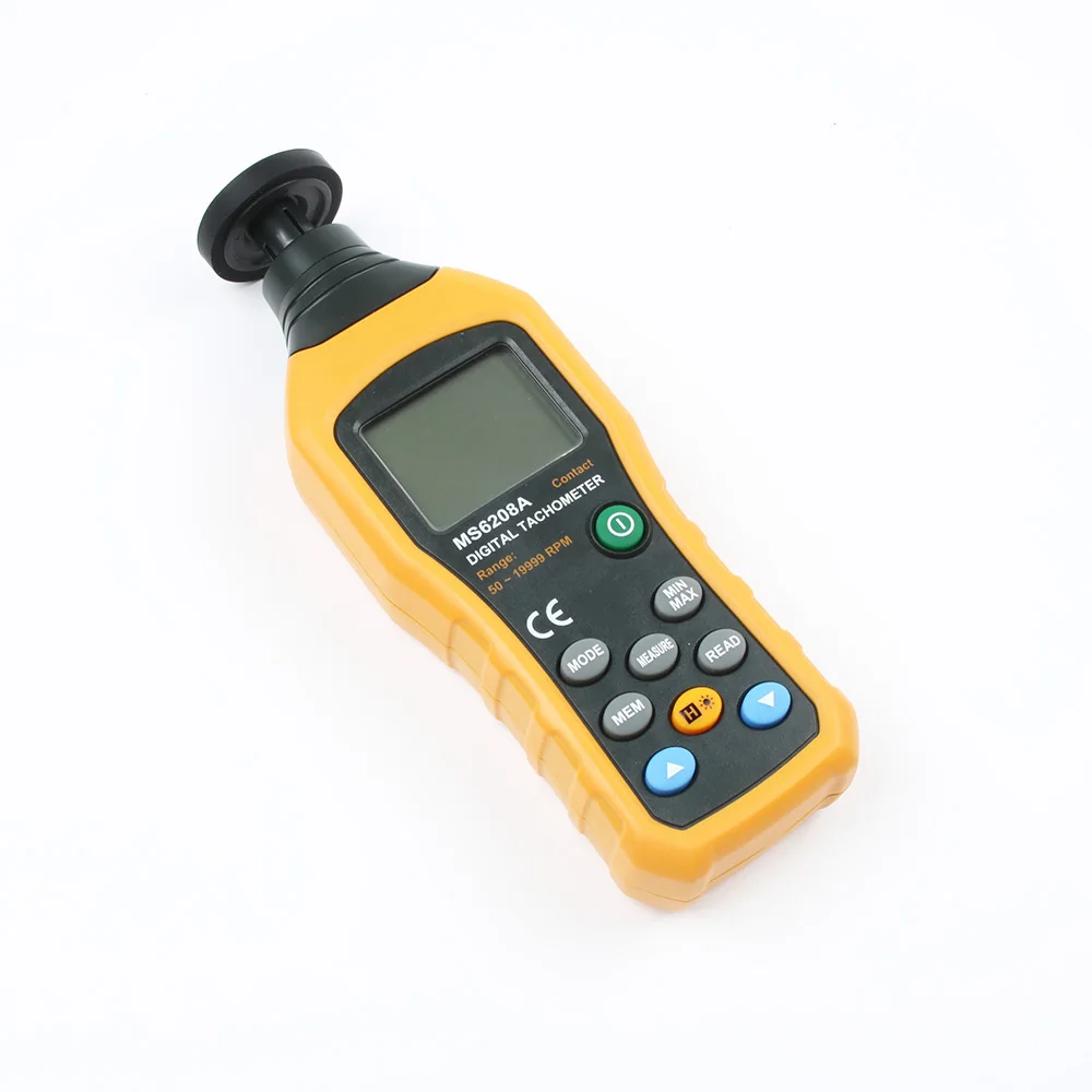 

Высокое качество MS6208A контактный тип цифровой тахометр Высокая производительность 50-19999 ОБ/мин Макс