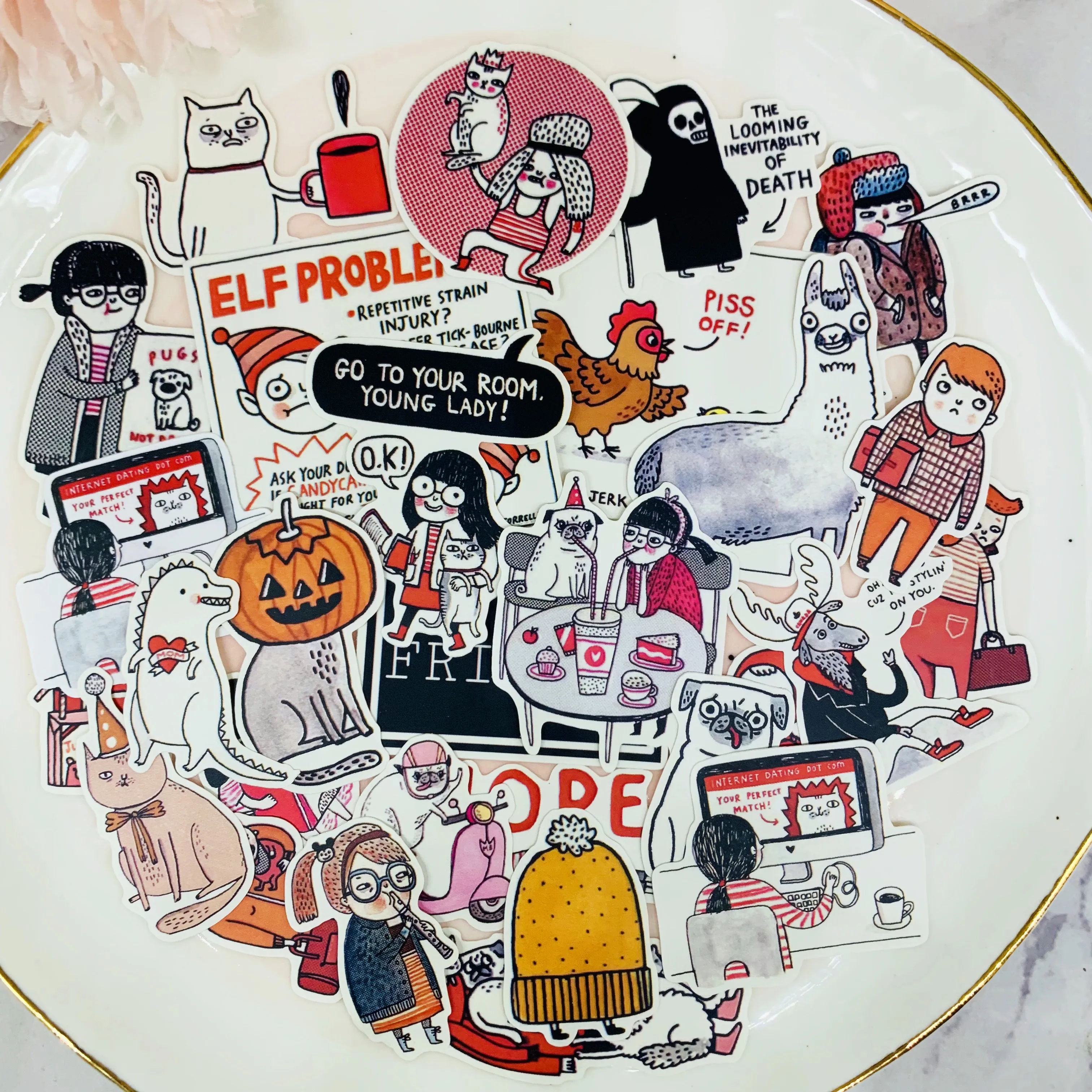 

30pcs Home has pets Kids Fun Paper Stickers Homemade Bookkeeping Decals on Laptop / Decorative scrapbooking / DIY