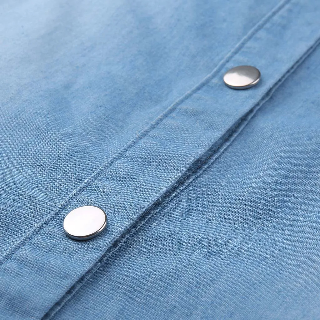 JAYCOSIN Jeans Summer Dress Women 20Short Sleeve Button Denim Sundress Turn Down Collar Mini Party Female Vestidos 20MAR2 | Женская