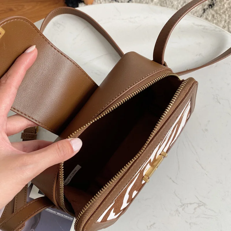 2020 зимняя горячая Распродажа конского волоса сумки с леопардовым принтом Камера