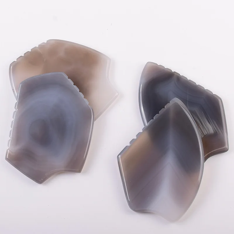 Agate Sawtooth Gua Sha Scraper Natural Stone Guasha Massage Board For Facial Skin Lifting Anti Wrinkle Cellulite Beauty Tools |