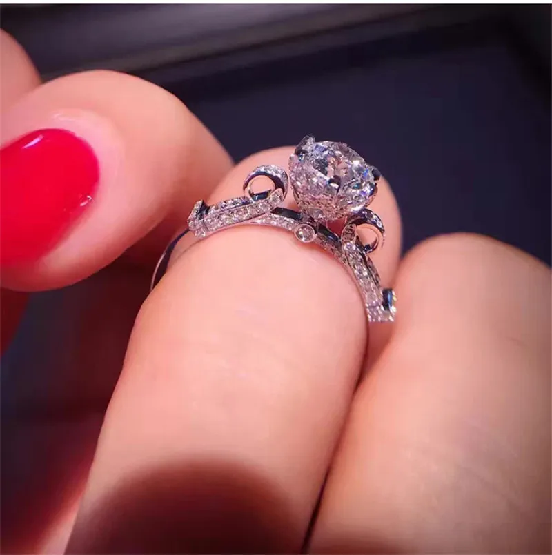 Женские обручальные кольца с имитацией бриллианта большие розовые из