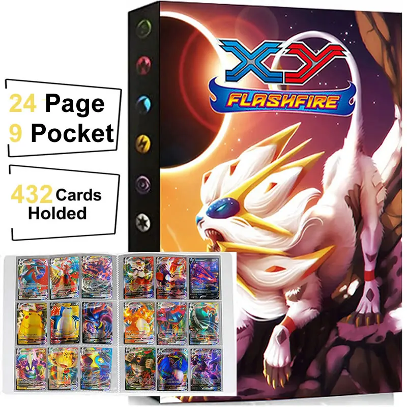 

9 Pocket Album Pokemon 432 Card Book Pokémon Collection Map Holder Anime VMAX GX Game Card Folder Loaded List Kids Toy Gift