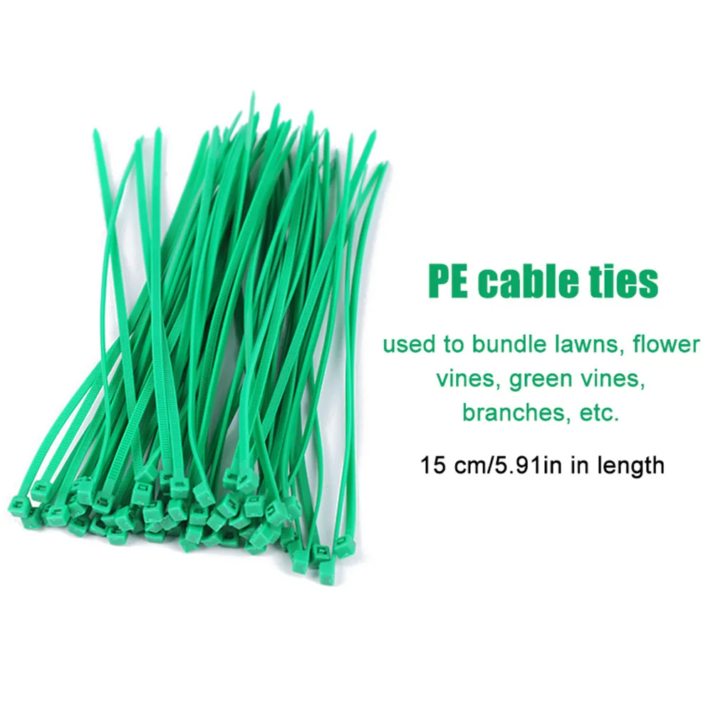 

100pcs 15cm PE Cable Ties Used To Bundle Lawns Flower Vines Green Vines Branches Fence #W0