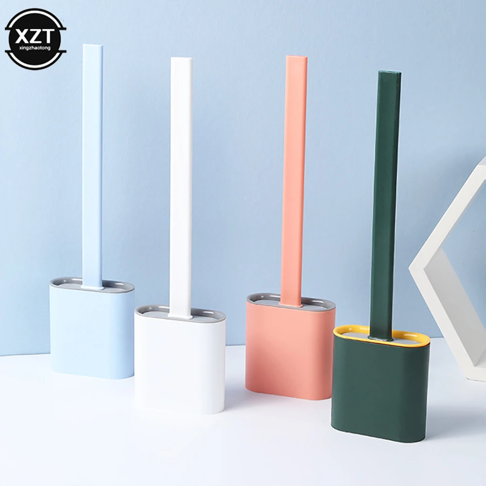 Мягкая силиконовая щетка для унитаза с быстросохнущим держателем | Дом и сад