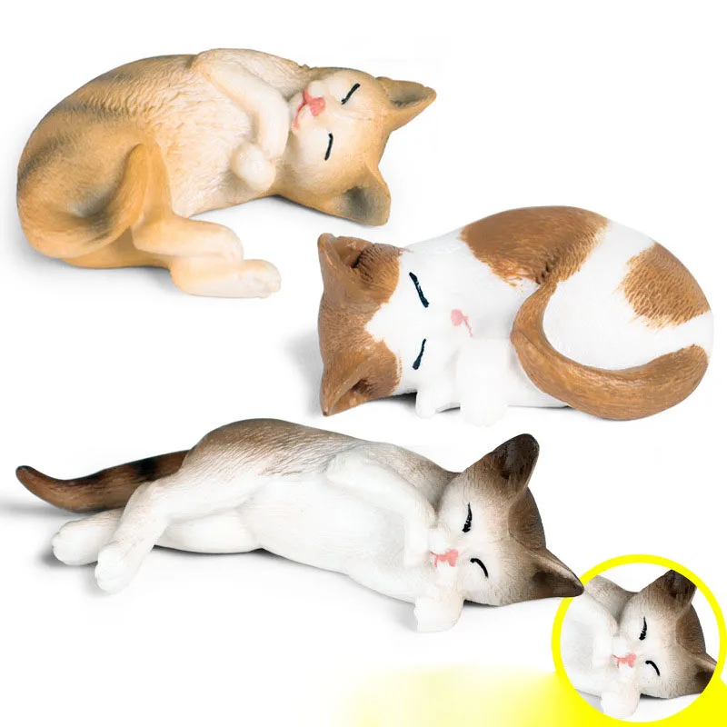 

7*2.5*5.5CM simulation animal model toy Persian cat domestic cat pet cat solid plastic static scene decoration
