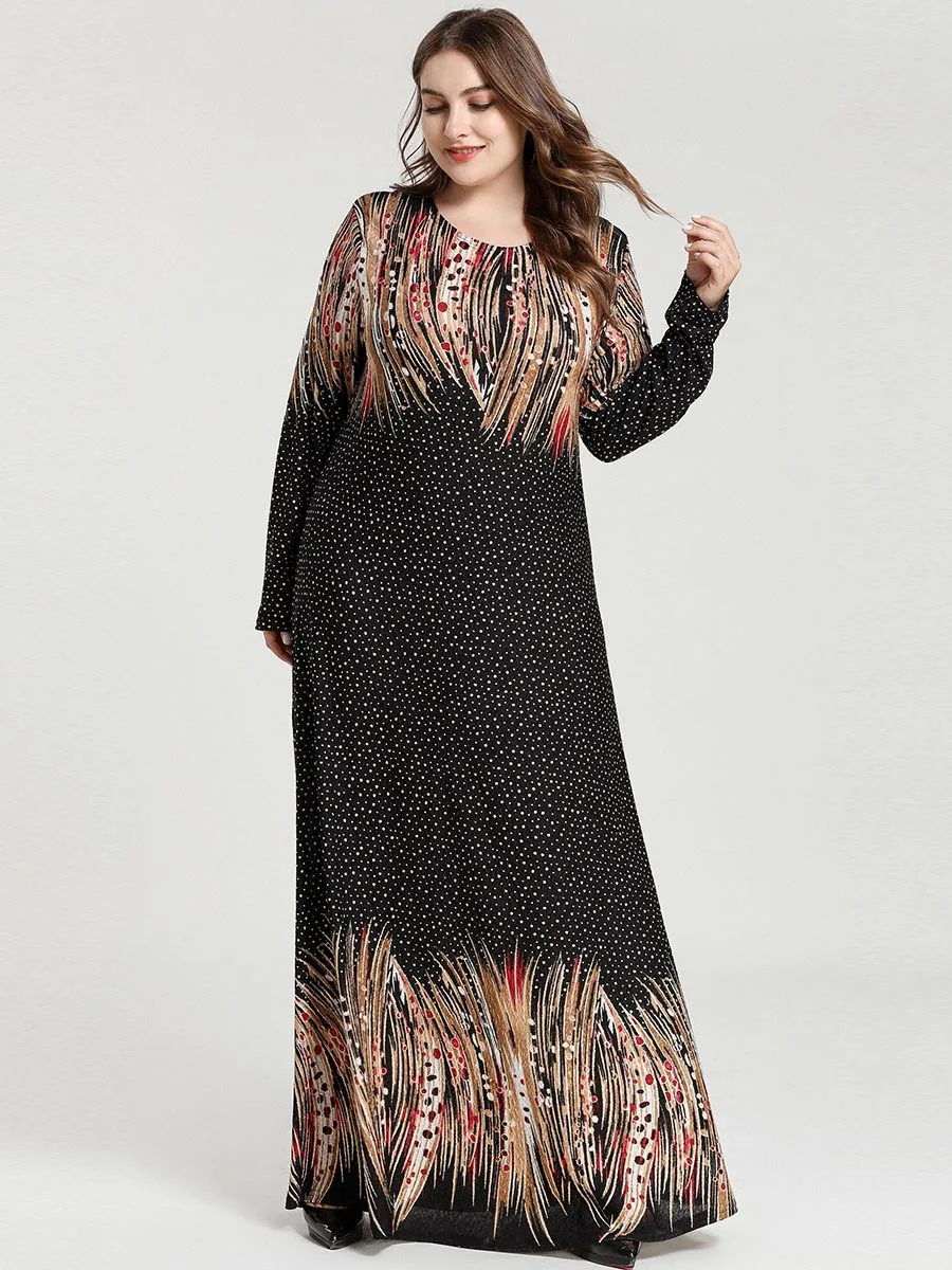 

Ramadan Women hijab Dress UAE Moroccan Kaftan Turkey Muslim Abaya Print Djellaba Jilbab Vestidos Islamic Clothing plus size robe