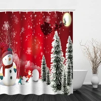 bathroom shower curtain and hook rainbow classic polyester cute christmas bathroom decoration window christmas tree