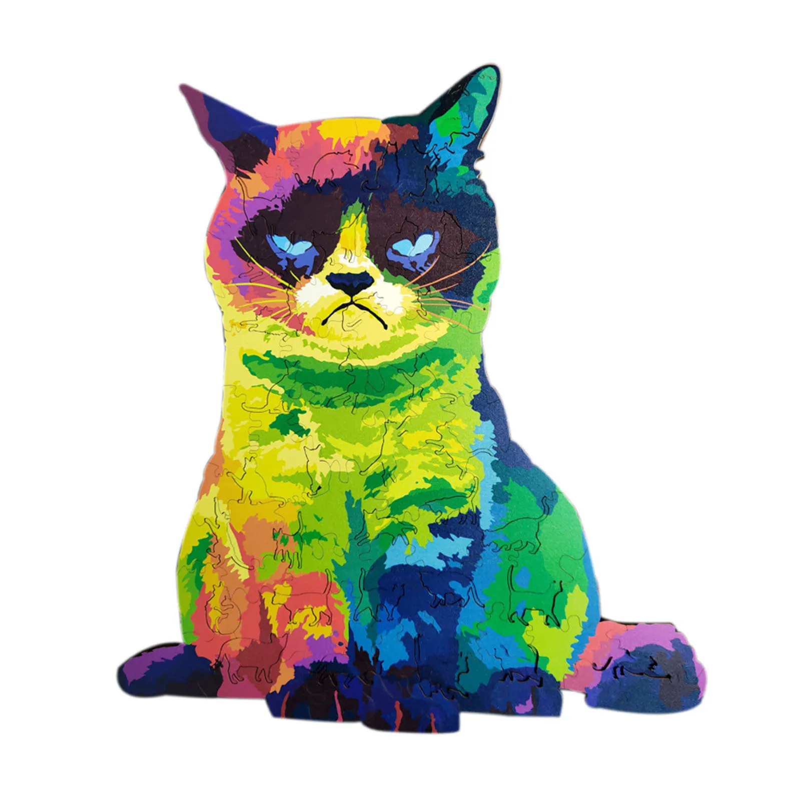 

Unique Wooden Animal Jigsaw Puzzles Colorful Cat Puzzle Gift For Adults Kids Educational Fabulous Gift Interactive Games Toy