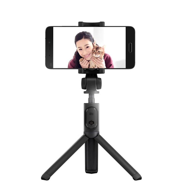 Black Xiaomi складной Ручной штатив селфи палка monopod selfiestick Bluetooth с беспроводным затвором для Android и iPhone - Цвет: Black