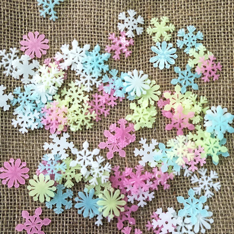 50 шт. флуоресцентные светится в темноте звезды настенные стикеры снежинки для