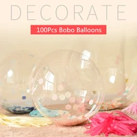 100pcs 5to36inch no wrinkle bobo clear balloons transparent pvc balloon birthday party decoration helium inflatable balls