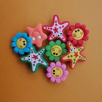 1 piece of cute starfish flower smiley shoes accessories ornaments gibbs crocodile charm shoes suitable for bracelet kids gifts
