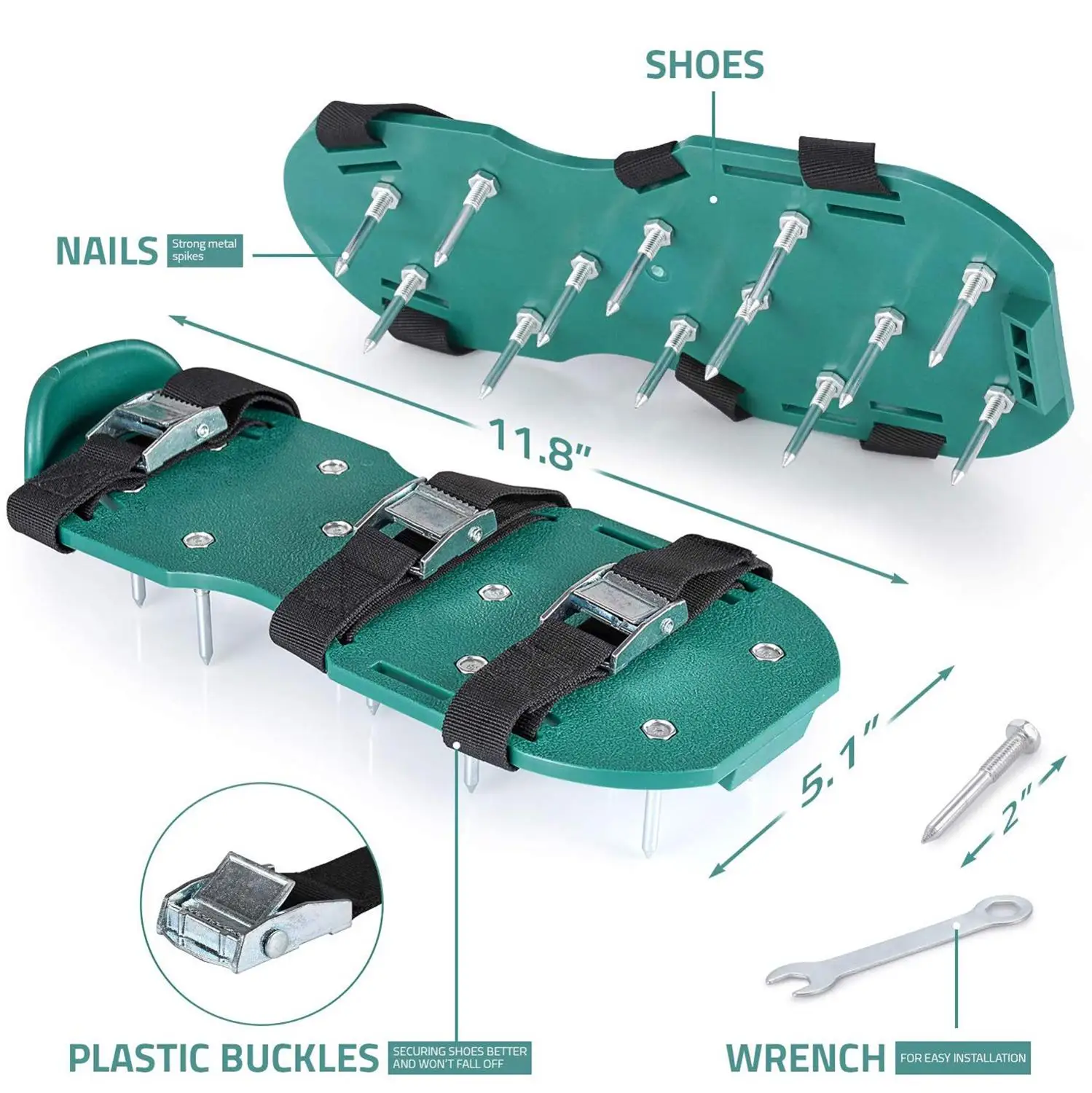 RASABOX - Manual Lawn Aerators Aerator Shoes for Effectively Aerating Soil |