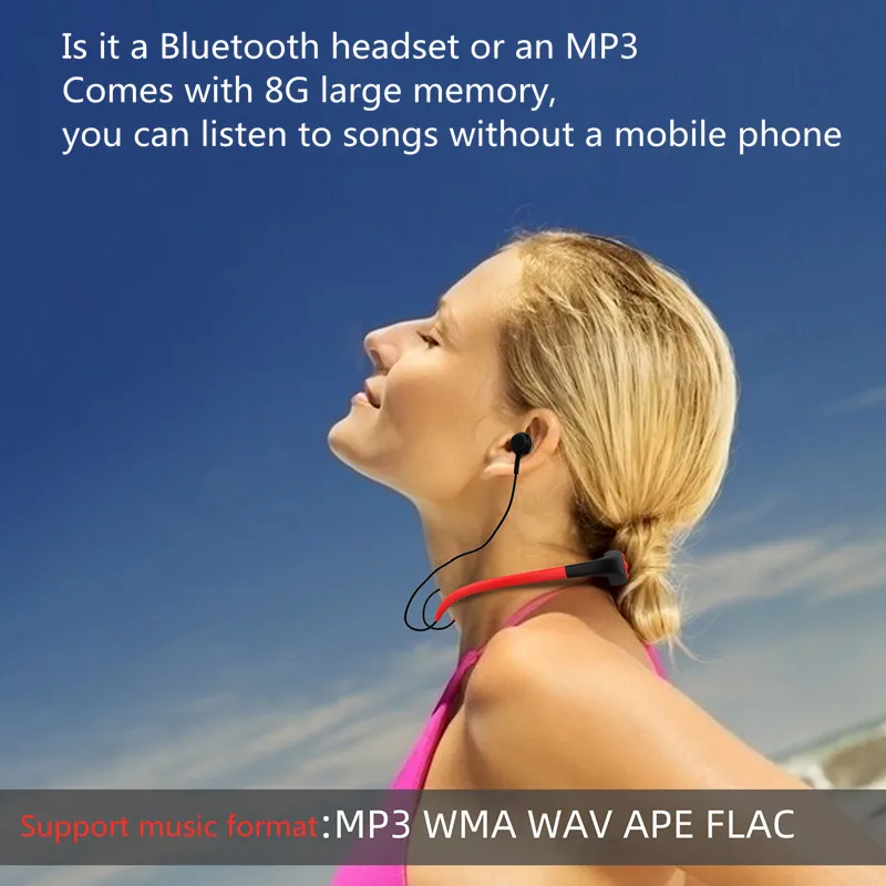 Kyk-168Plus Bluetooth-гарнитура двусторонняя стереосистема память 8 ГБ Водонепроницаемая