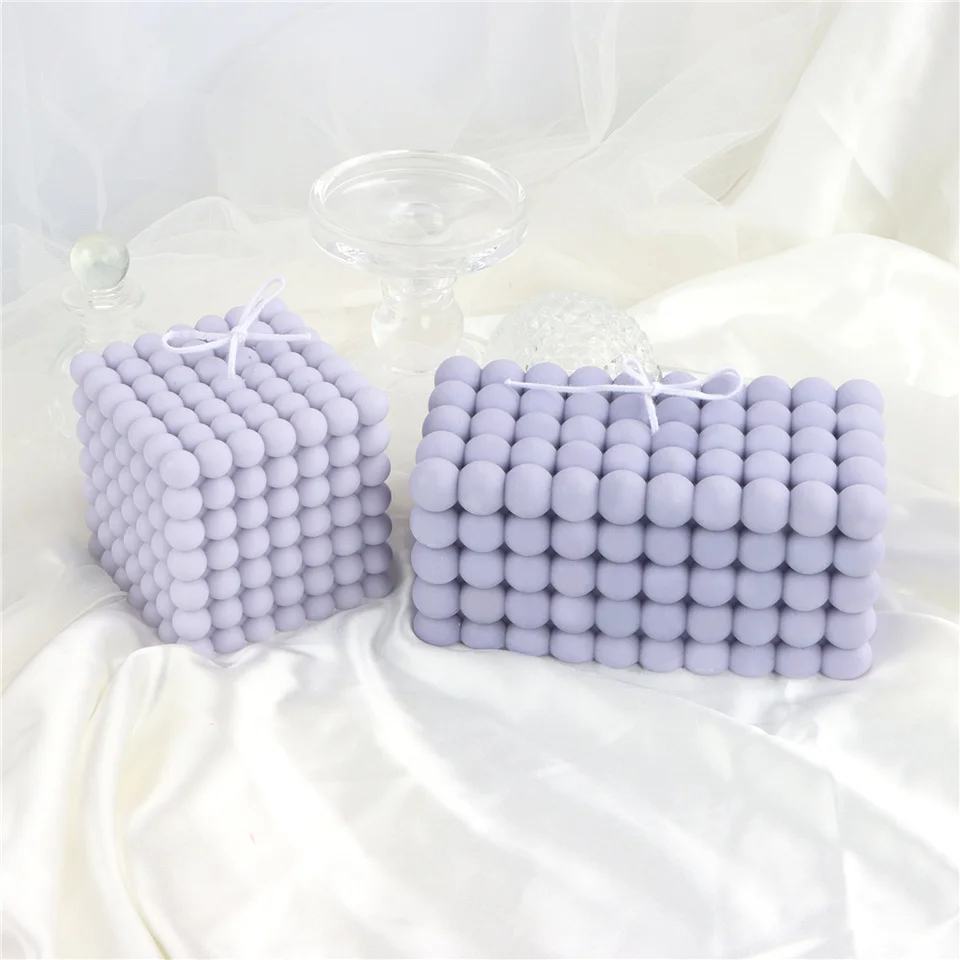 

3D Non-stick Spherical Cuboid Silicone Candle Mold Diy Irregular Stereo Cube Craft Soap Making Chocolate Bake Mould Home Decor