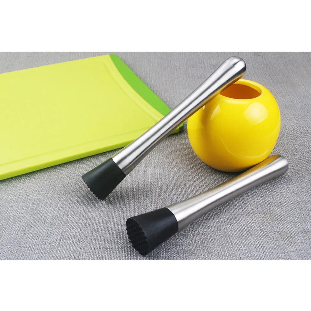 

20.5cm Stainless Steel Cocktail Muddler and Mixing Spoon with Grooved Nylon Head Create Delicious Refreshing Cocktails