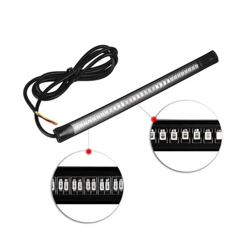 

Новая мотоциклетная обувь гибкая 48LED тормоза поворота светильник полосы номерной знак хвост светильник внедорожные Водонепроницаемый Мот...