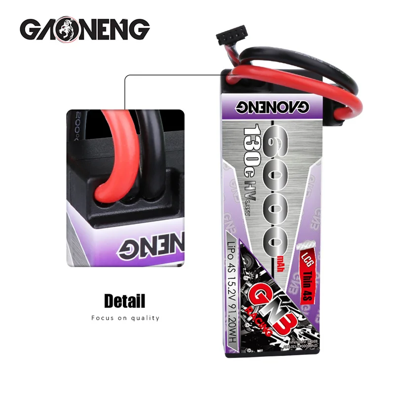 GAONENG-bater&iacute;a LiPo GNB de 15,2 V, 6000mAh, 130C PLUS, piezas de repuesto para coche de carreras con Control remoto, con carcasa mejorada, bater&iacute;a de 4S LiHV-3