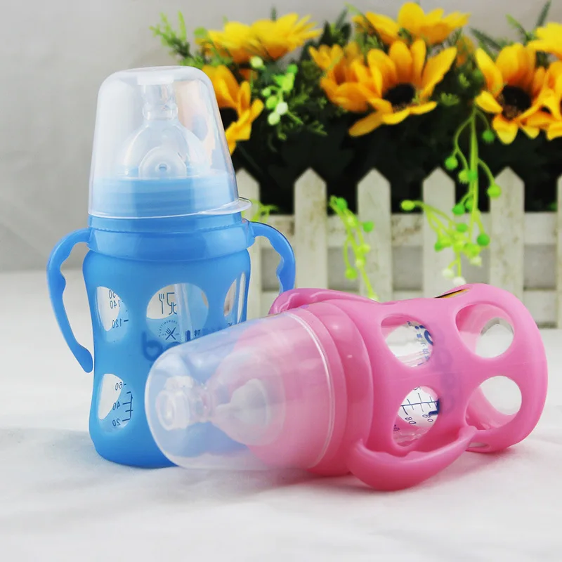 Бутылка для молока младенцев с широким горлом и силиконовым покрытием 240 мл | Мать