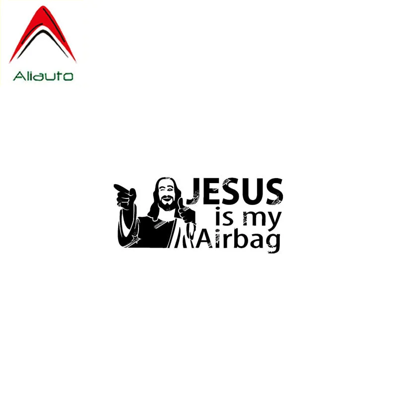 

Предупреждающая наклейка на автомобиль Aliauto Pwesonality, виниловая Водонепроницаемая детская подушка безопасности с изображением Иисуса, черны...