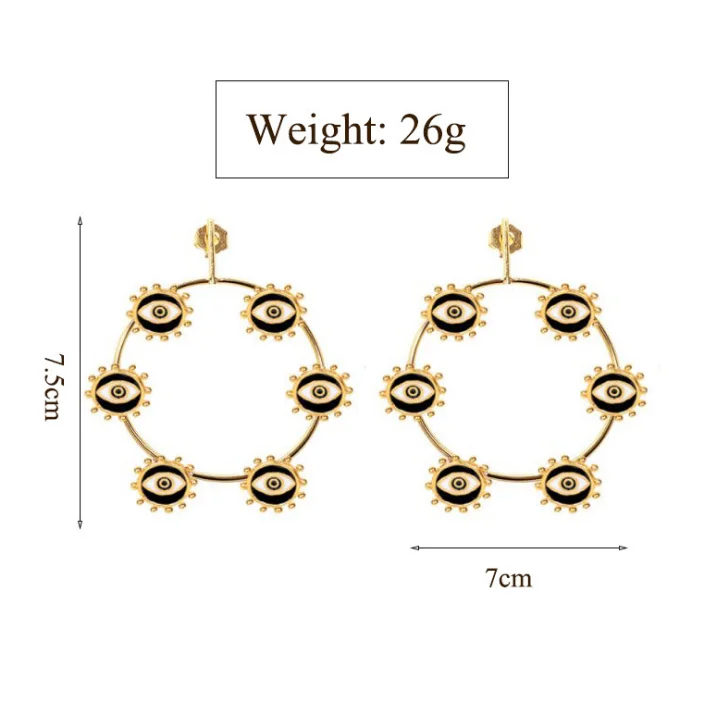 Новинка 2019 очаровательные Подвесные серьги золотого цвета с большой петлей и