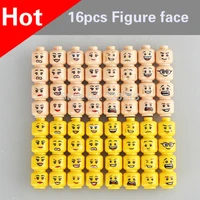 10pcs or16pcslot figure face head set female or male moc accessories parts building blocks bricks for children