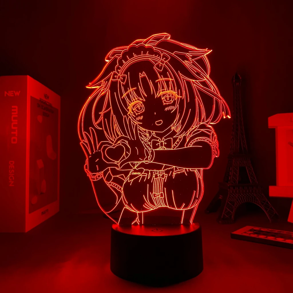 

3D Lamp Anime Nekopara Led Night Light for Bedroom Decoration Birthday Gift Nightlight Valentines Day Gift Holiday Lighting