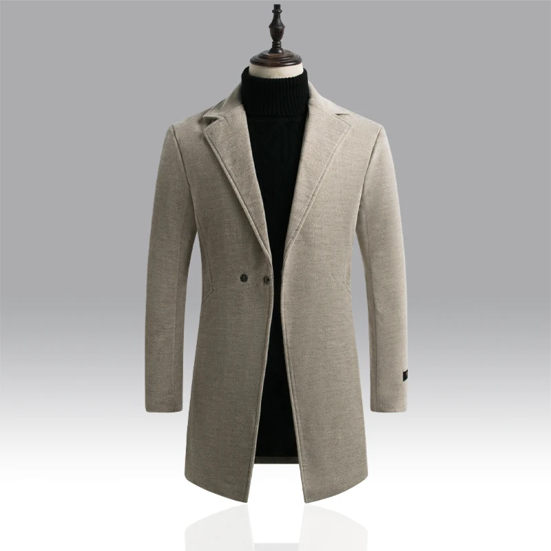 2019 осень и зима Британский стиль мужская Тонкая однотонная длинная Мужская