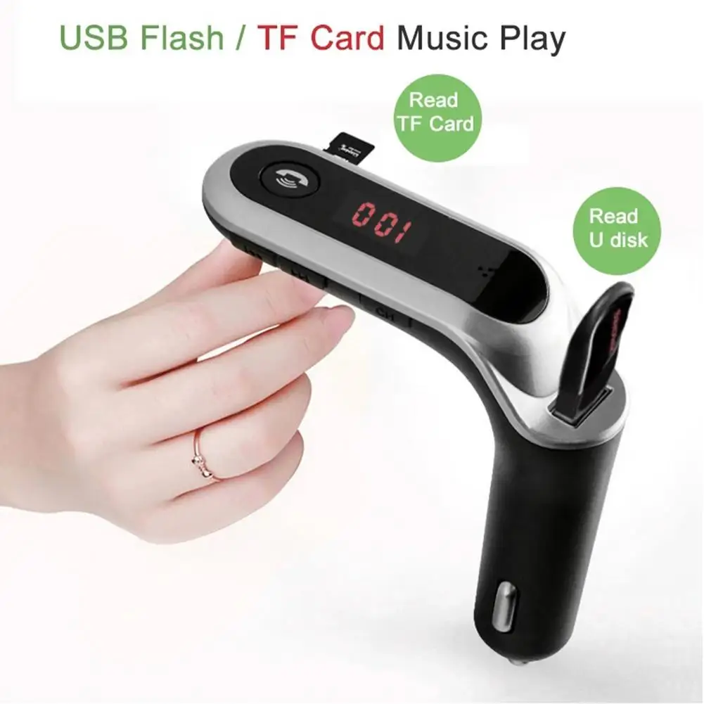 

S7 Car Hands-Free Wireless Bluetooth Automotive MP3 Radio Player Music Player Multi-function USB Charging Port