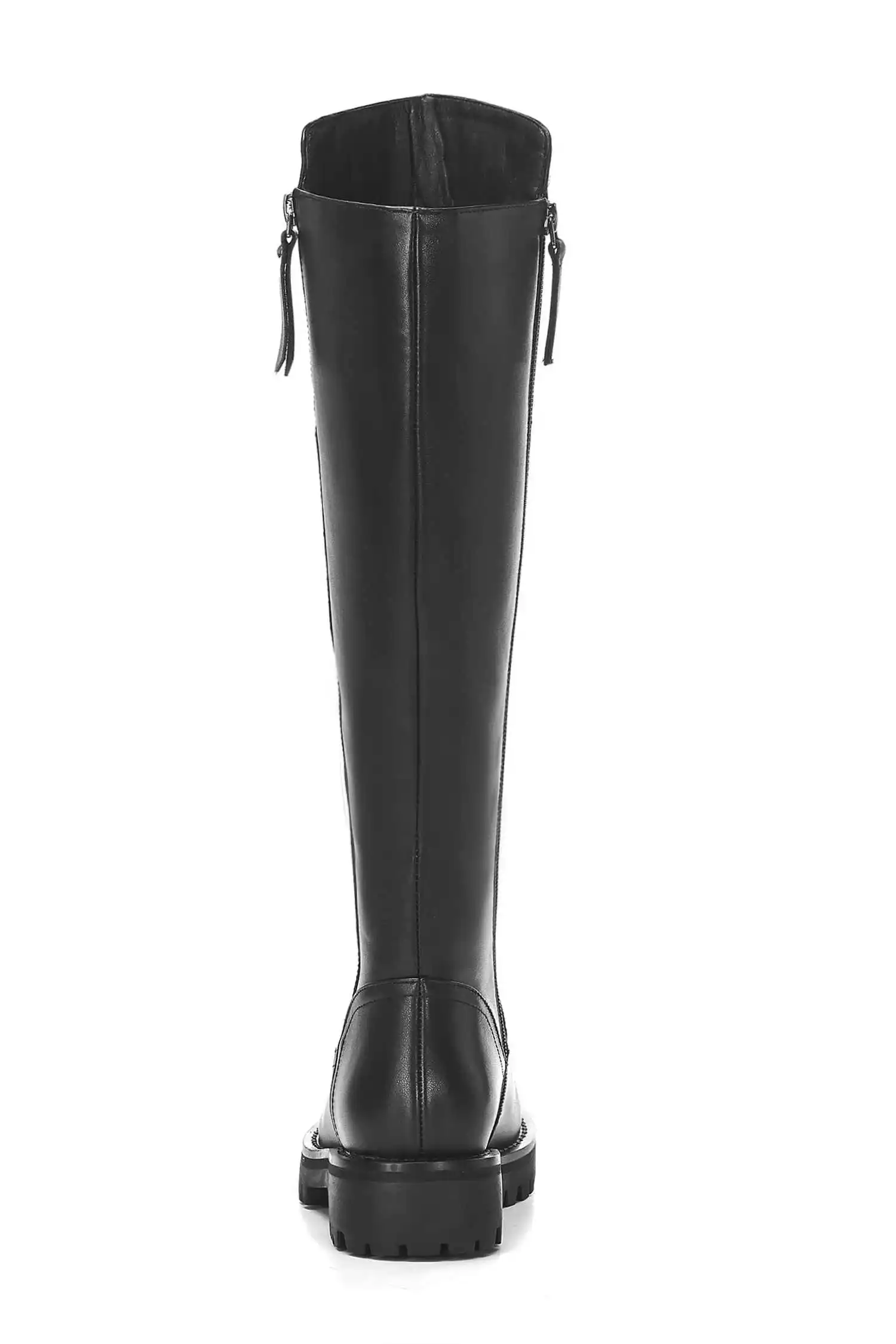 krazing pot winter super keep warm cozy cow leather knight boots round toe med heels solid zipper fashion thigh high boots L5f6