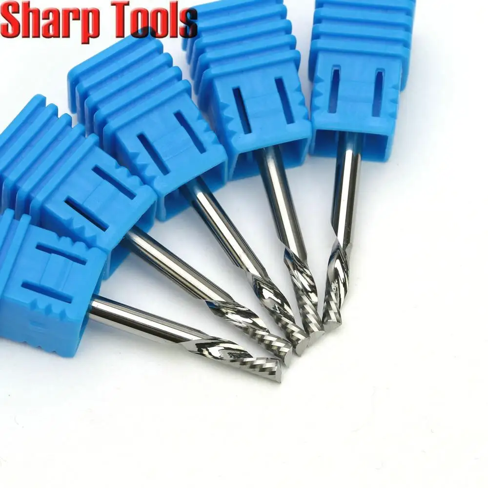 3.175x6 мм гладкая одноканальная флейта карбидная фреза для обработки акриловых