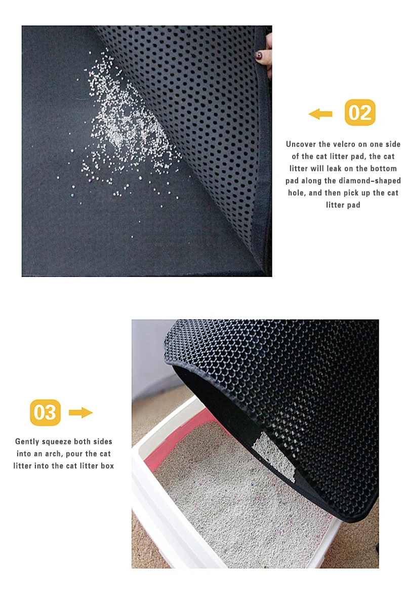 

Waterproof Pet Cat Litter Mat Double Layer Litter Cat Bed Pads Trapping Pets Litter Box Mat Pet Product Bed For Cats House Clean
