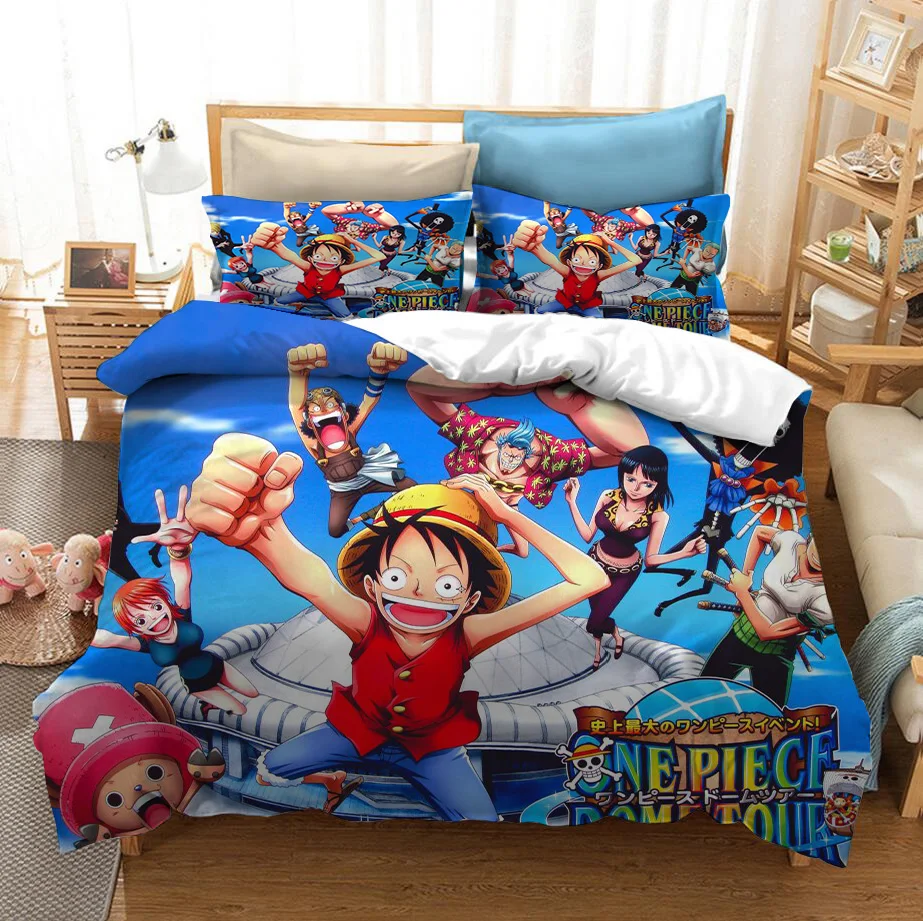 

Monkey D Luffy Anime 3D Print Comforter Bedding Set Duvet Covers Pillowcases Home Textile Cartoon One Piece Queen King Size Kids