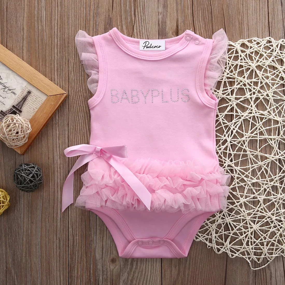 

Baby Kids Girls Princess Pink Lace Bodysuits Newborn Toddler Kids Baby Girl Jumpsuit Outfits