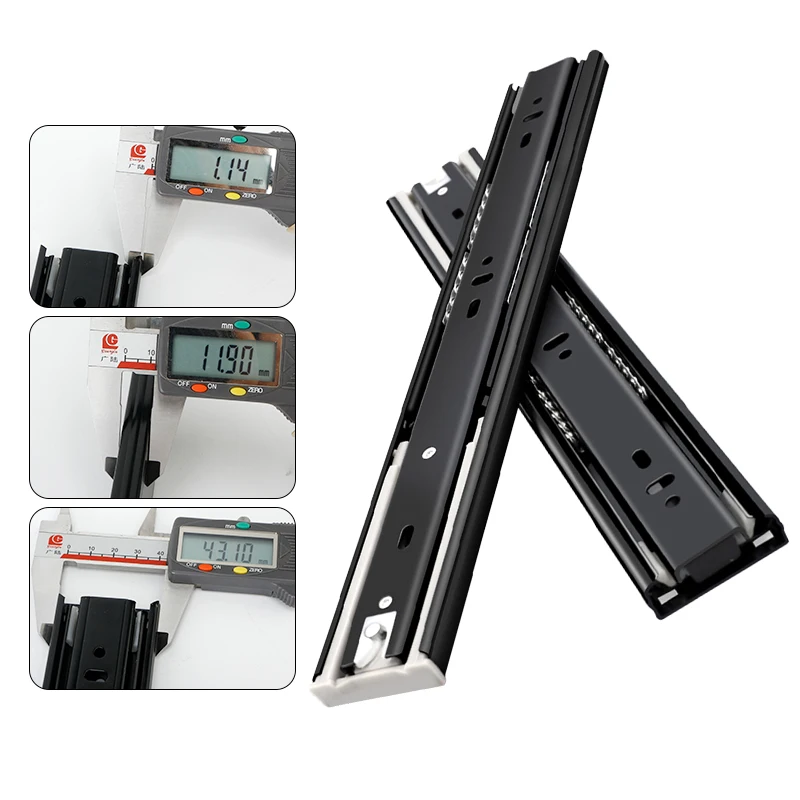 Металлическая направляющая BETOCI черная Бесшумная для ящиков мягкое закрытие