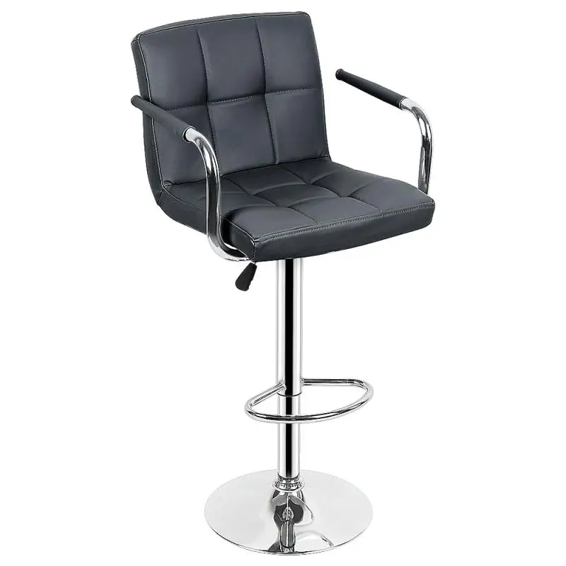 

Home Furniture Gray Two Adjustable Bar Chairs With Armrests And Six Compartments Upholstered HWC